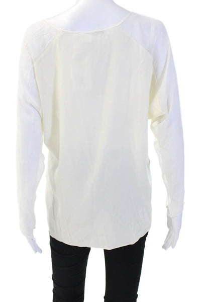 Jay Godfrey Womens Silk Blend Square Neck Long Sleeve Blouse Size 4