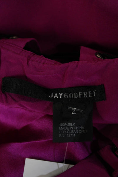 Jay Godfrey, Women Silk Purple Camisole Round Neck Sleeveless Size 2