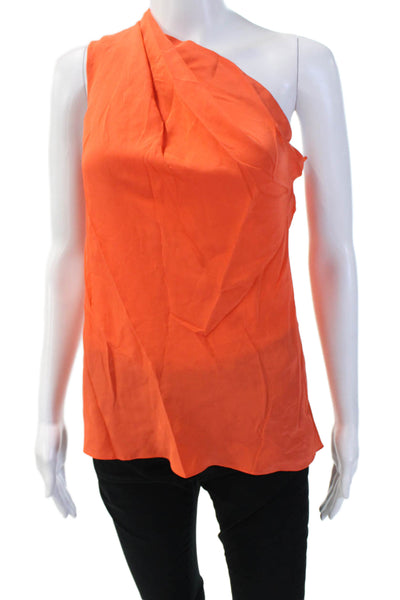 Jay Godfrey Women Silk Sleeveless Blouse Orange Designer Size 2