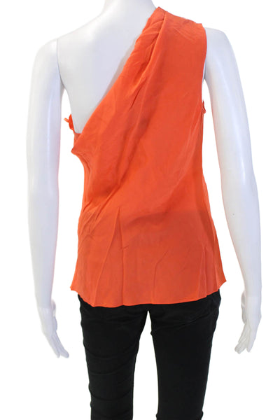 Jay Godfrey Women Silk Sleeveless Blouse Orange Designer Size 2