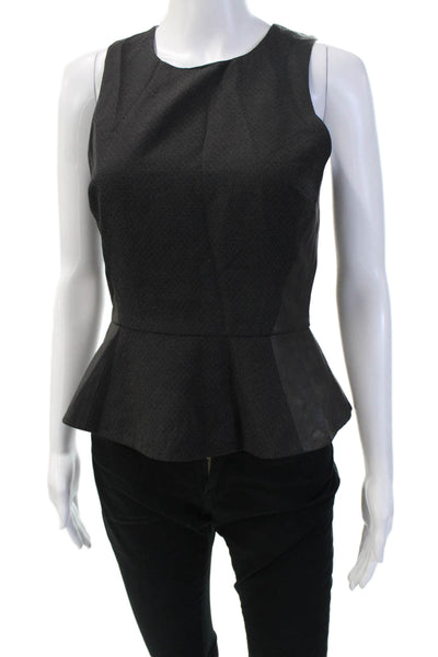 Jay Godfrey Women Black Sleeveless Round Neck Zip Blouse Size 2