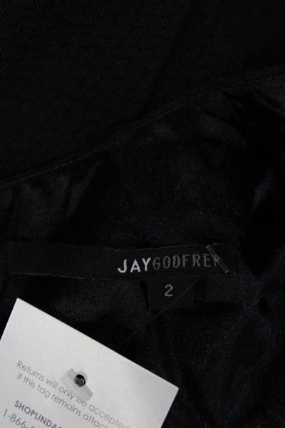 Jay Godfrey Women Black Sleeveless Round Neck Zip Blouse Size 2