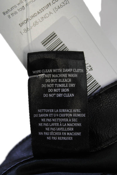 Blank NYC Women Ankle Jeggings Biker Black PU Viscose Size 24