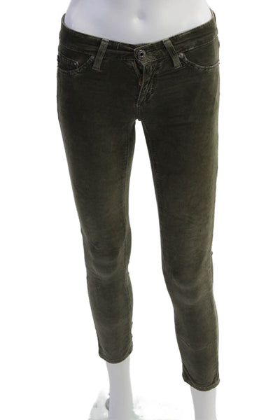 AG Adriano Goldschmied Women Ankle Skinny Jeans Green Petites Size 24