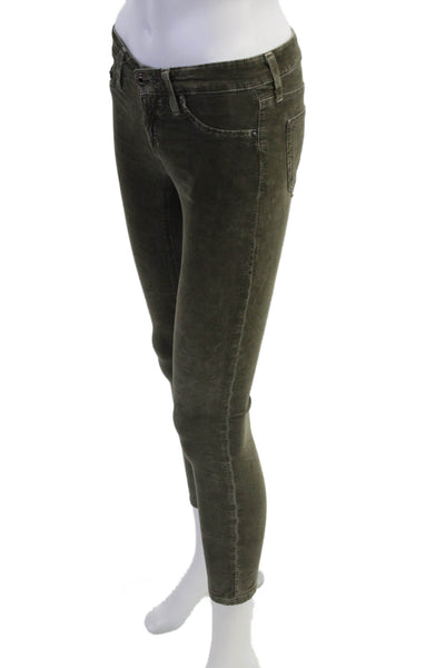 AG Adriano Goldschmied Women Ankle Skinny Jeans Green Petites Size 24