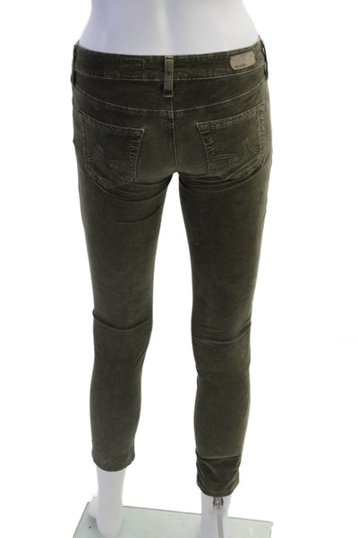 AG Adriano Goldschmied Women Ankle Skinny Jeans Green Petites Size 24