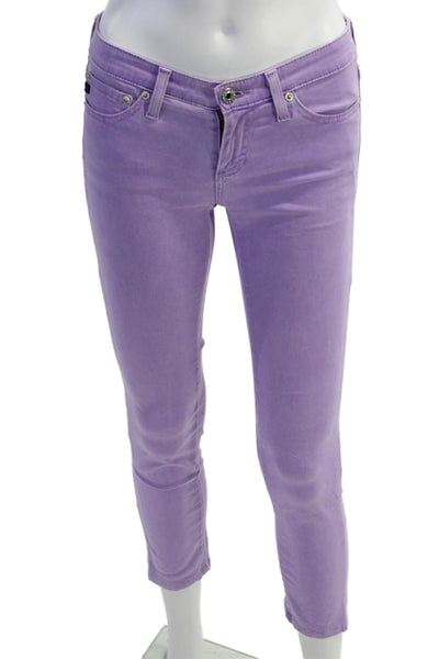 AG Adriano Goldschmied Womens Skinny Ankle Jeans Purple Petite Size 24