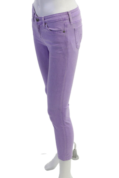 AG Adriano Goldschmied Womens Skinny Ankle Jeans Purple Petite Size 24