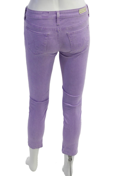 AG Adriano Goldschmied Womens Skinny Ankle Jeans Purple Petite Size 24