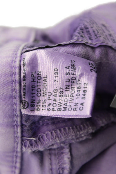 AG Adriano Goldschmied Womens Skinny Ankle Jeans Purple Petite Size 24