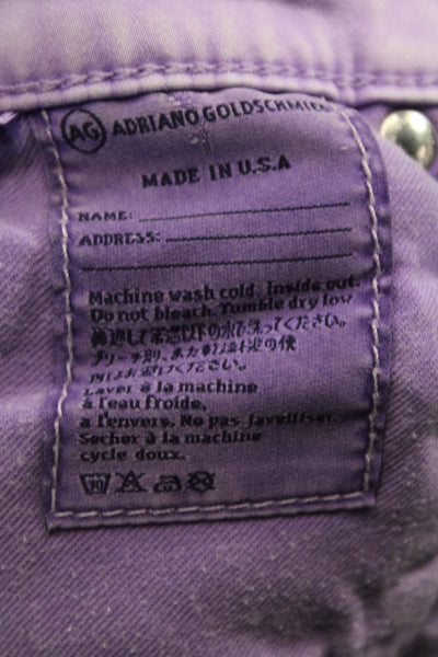 AG Adriano Goldschmied Womens Skinny Ankle Jeans Purple Petite Size 24