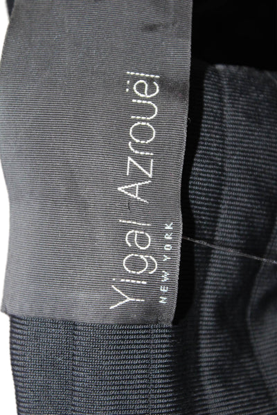 Yigal Azrouel Women Blouson Pencil Dress Black Buckle Short Sleeve Size 4
