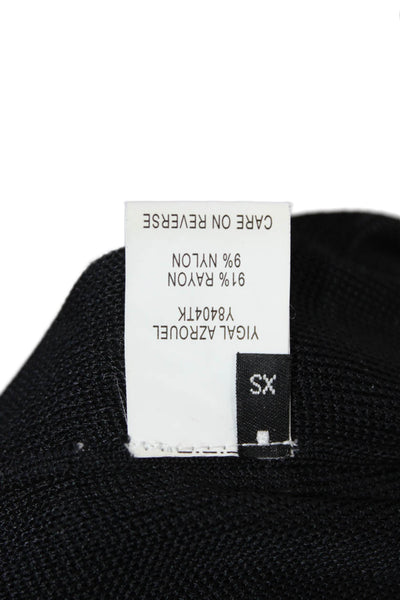 Yigal Azrouel Women Blouson Pencil Dress Black Buckle Short Sleeve Size 4