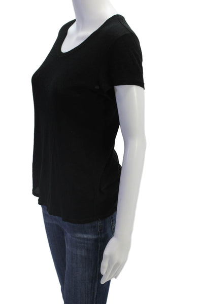 Theyskens Theory Womens Basic Black Cotton T-Shirt Short Sleeve Size S