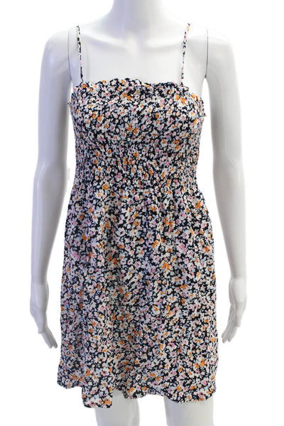Vero Moda Womens Black Floral Slip Dress Sleeveless Knee Length Size S