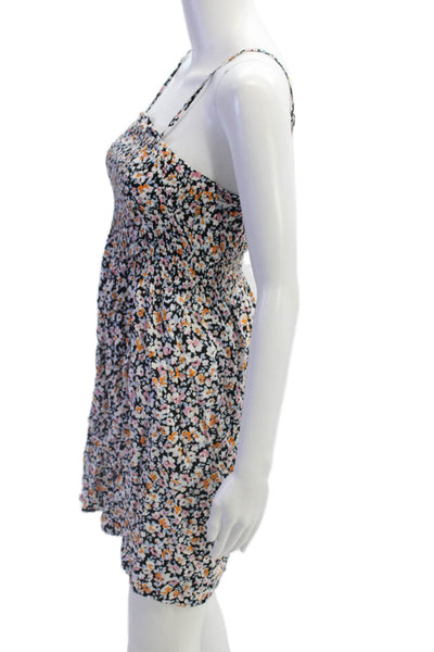 Vero Moda Womens Black Floral Slip Dress Sleeveless Knee Length Size S