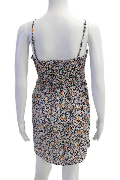 Vero Moda Womens Black Floral Slip Dress Sleeveless Knee Length Size S