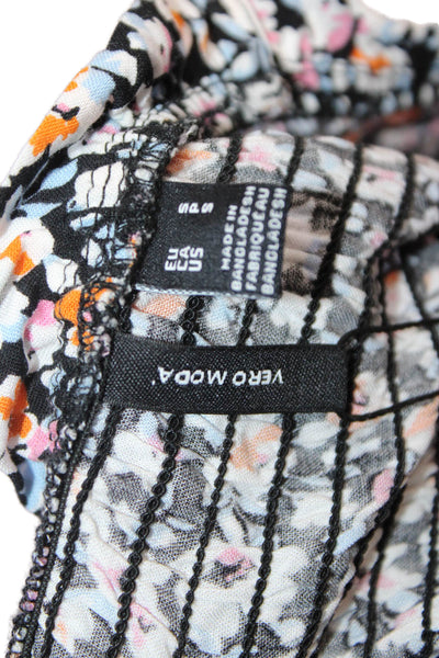 Vero Moda Womens Black Floral Slip Dress Sleeveless Knee Length Size S