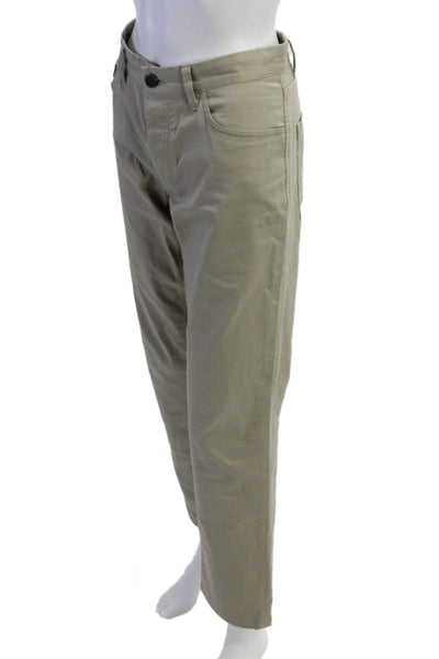 Theory Mens Chinos Beige Cotton Stretch Button Fly Size 31