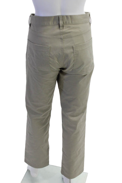 Theory Mens Chinos Beige Cotton Stretch Button Fly Size 31