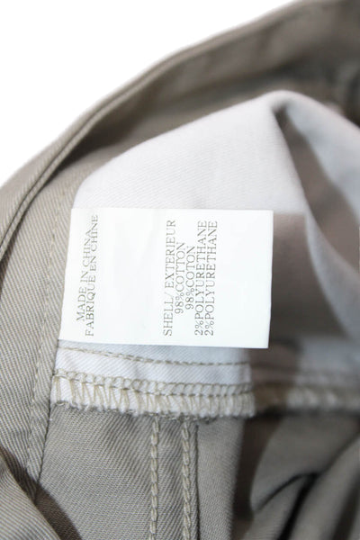 Theory Mens Chinos Beige Cotton Stretch Button Fly Size 31