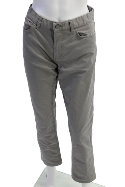 Theory Mens Gray Chino Pants Button Closure 30in Inseam Size 32