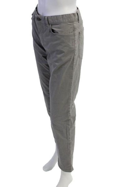 Theory Mens Gray Chino Pants Button Closure 30in Inseam Size 32