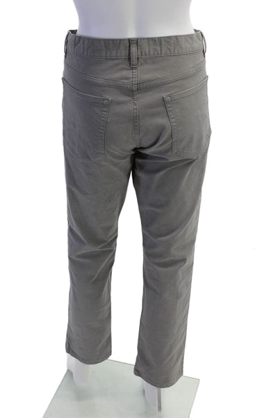 Theory Mens Gray Chino Pants Button Closure 30in Inseam Size 32