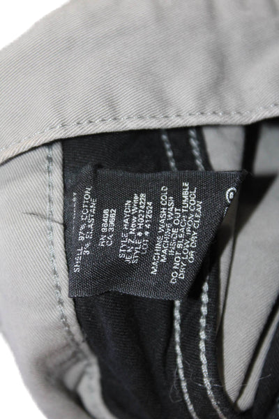 Theory Mens Gray Chino Pants Button Closure 30in Inseam Size 32