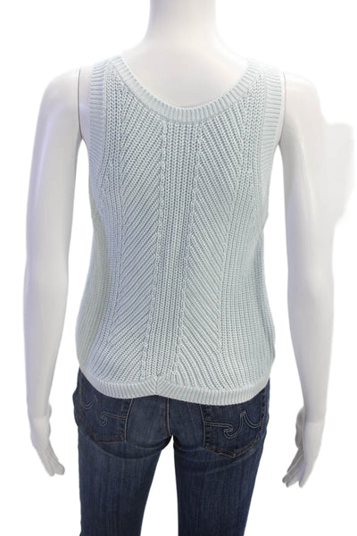 525 Women Basic Light Blue Cotton Sleeveless Round Neck Tank Size S