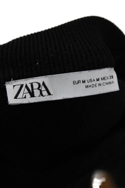 Zara Women Pullover Crew Neck Black Size M