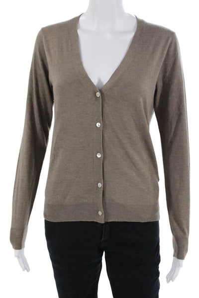 Zara Unisex Cardigan Brown V-Neck Button Long Sleeve Size S