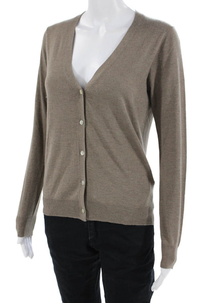 Zara Unisex Cardigan Brown V-Neck Button Long Sleeve Size S