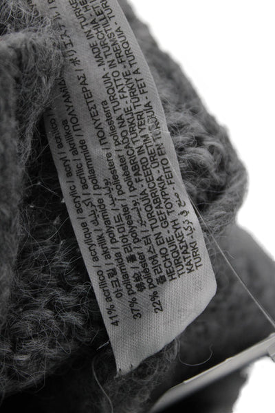 Zara Unisex Cardigan Gray V-Neck Button Long Sleeve Cotton-Linen Blend Size S