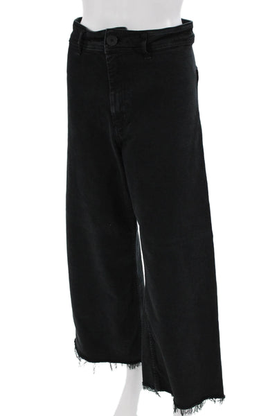 Zara Women Cropped High-Rise Black Pants Size 8