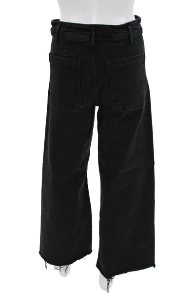 Zara Women Cropped High-Rise Black Pants Size 8