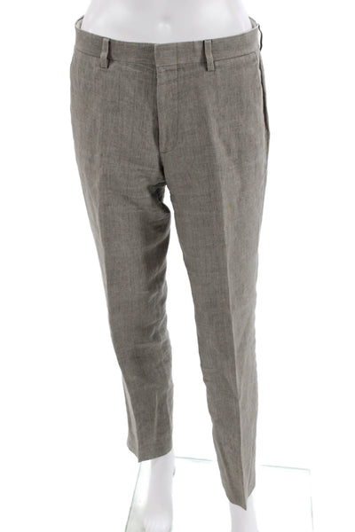 J Crew Mens Gray Linen Cropped Ankle Dress Pants Size 29