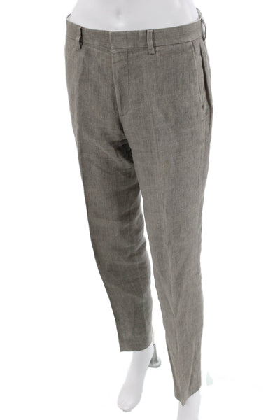 J Crew Mens Gray Linen Cropped Ankle Dress Pants Size 29
