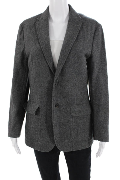 Onassis Mens Wool Blend Blazer Dark Gray Collared Button Long Sleeve Size S