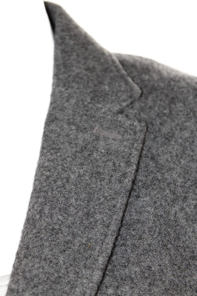 Onassis Mens Wool Blend Blazer Dark Gray Collared Button Long Sleeve Size S