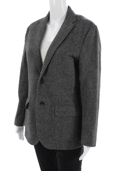 Onassis Mens Wool Blend Blazer Dark Gray Collared Button Long Sleeve Size S