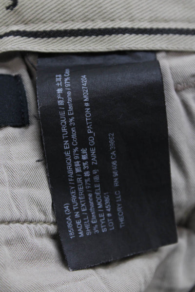 Theory Mens Beige Chinos Size 34