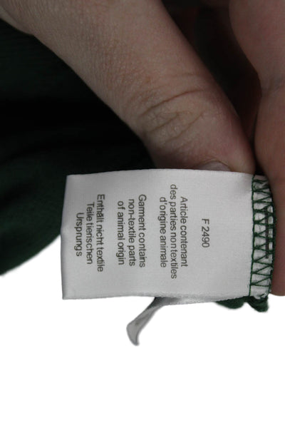 Lacoste Mens Green Collared Short Sleeve Cotton Polo Solid Designer Size 3