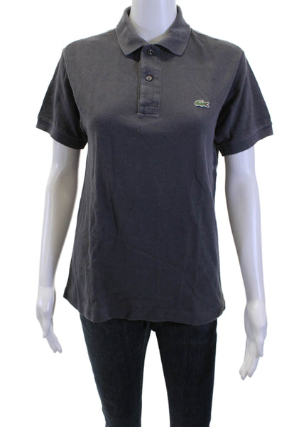 Lacoste Womens Dark Gray Collared Basic Polo Short Sleeve 100% Cotton Size XS