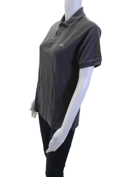 Lacoste Womens Dark Gray Collared Basic Polo Short Sleeve 100% Cotton Size XS