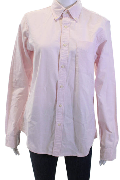 Uniqlo Mens Button-Down Cotton Collared Long Sleeve Pink Shirt Size 1