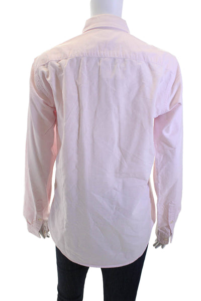 Uniqlo Mens Button-Down Cotton Collared Long Sleeve Pink Shirt Size 1