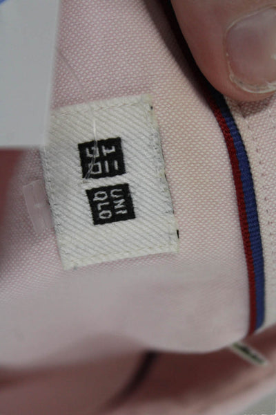 Uniqlo Mens Button-Down Cotton Collared Long Sleeve Pink Shirt Size 1