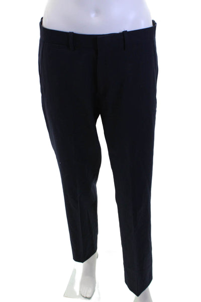 Theory Unisex Ankle Dress Pants Dark Blue Wool Button Size 29
