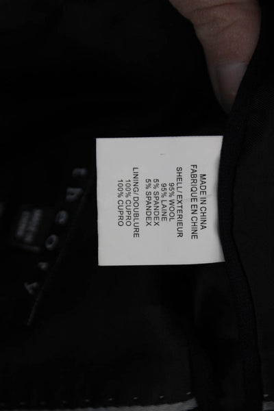 Theory Mens Dark Blue Wool Blend Blazer Collared Button Solid Size 36